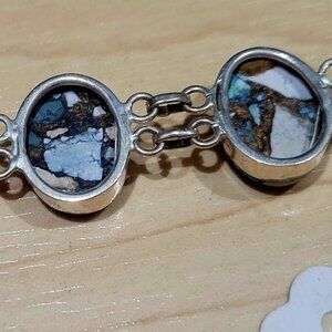 Copper Turquoise & Sterling Silver Bracelet